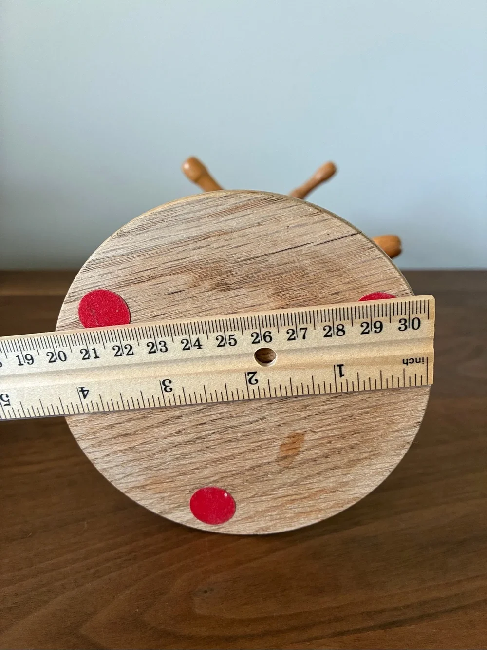 Vintage Solid Wood Mug Tree 6 Hooks Rustic - 14.5